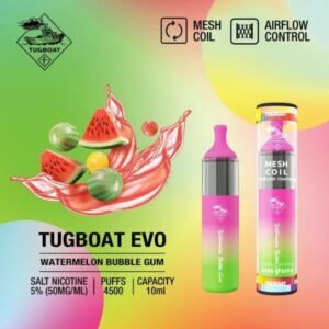 TUGBOAT EVO 4500 PUFFS DISPOSABLE VAPE IN UAE WATERMELON BUBBLE GUM